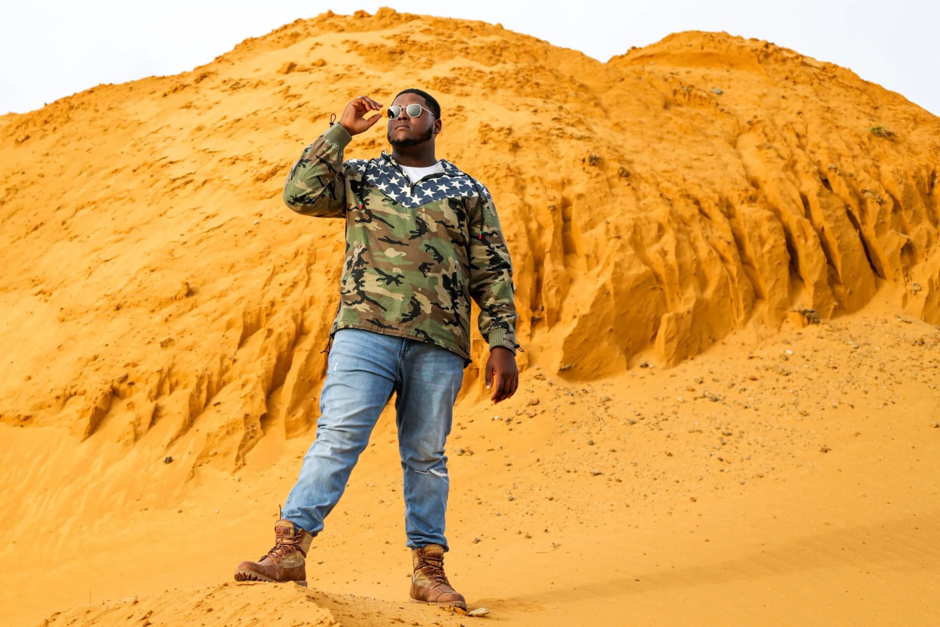 Portrait in sand dunes